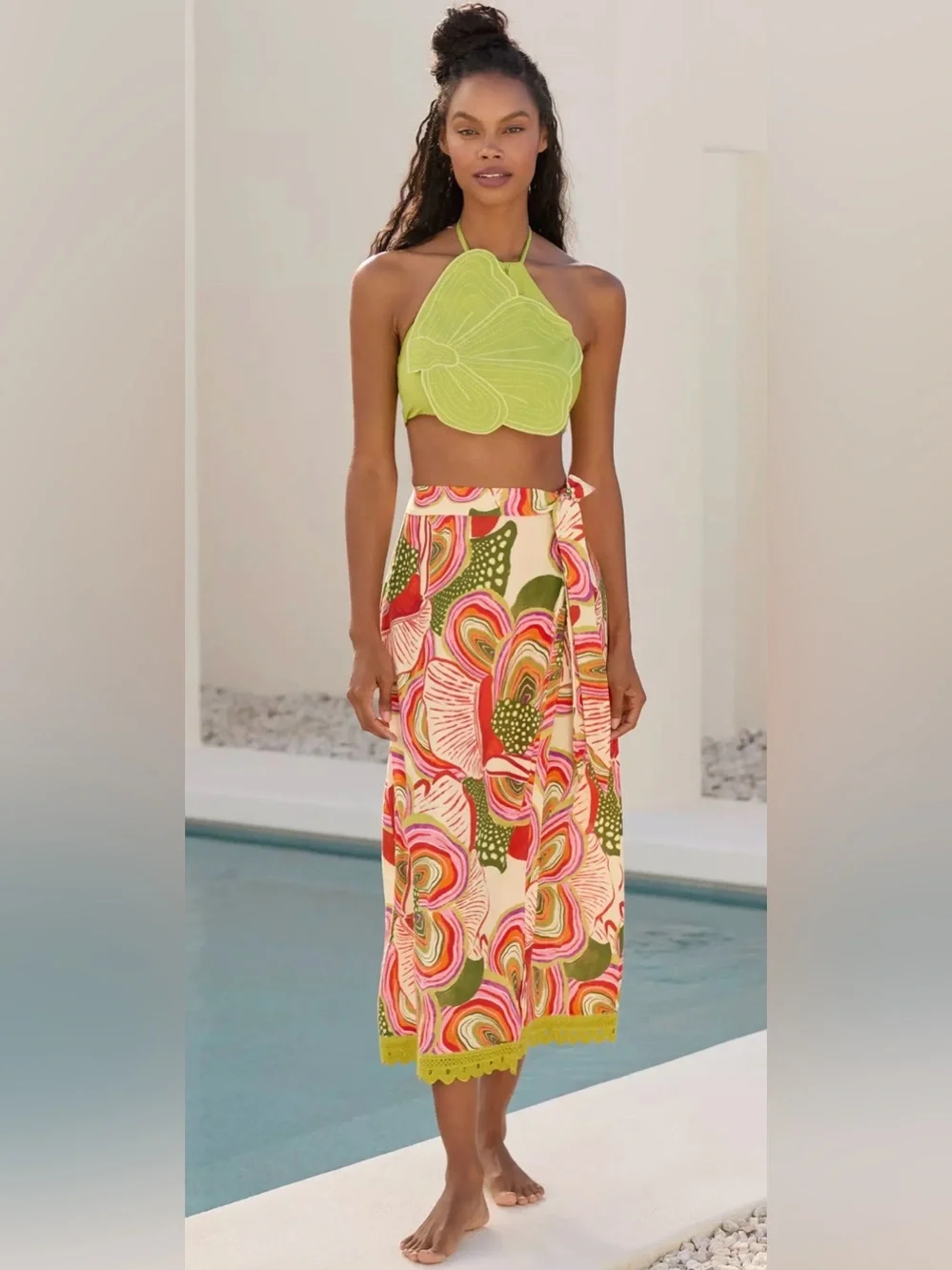FARM Rio Wrap Skirt Linen